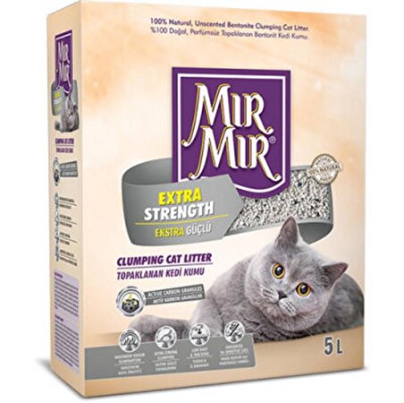 Mırmır Extra Strength Aktif Karbon Ekstra Güçlü Topaklanan Kedi Kumu 5 Lt