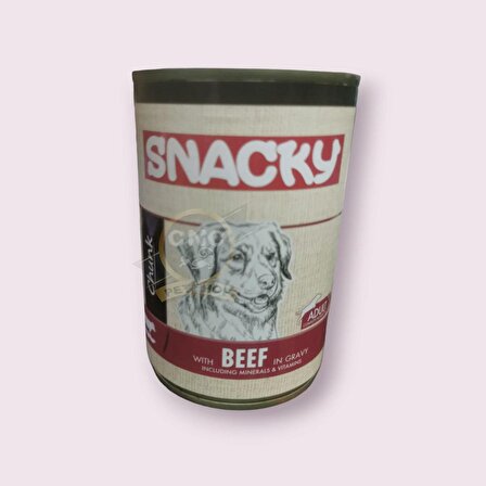 Snacky Chunk Gravy Soslu Sığır Etli Yetişkin Köpek Konserve Yaş Maması 400 Gr