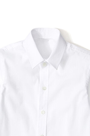 Erkek Çocuk Beyaz Klasik Düğmeli Gömlek 18557