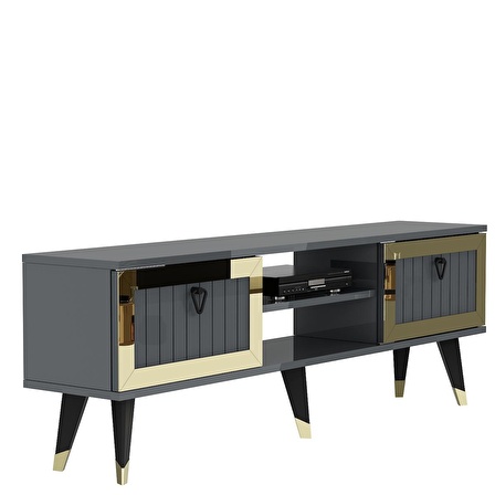 LİDYA TV STAND ANTRASİT-ALTIN