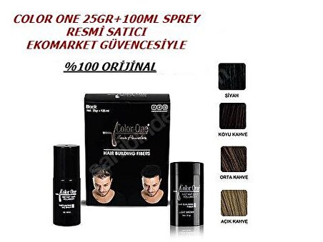 Color One Dolgunlaştırıcı Saç Fiberi 25gr +100ml Sprey-Açık KAHVE