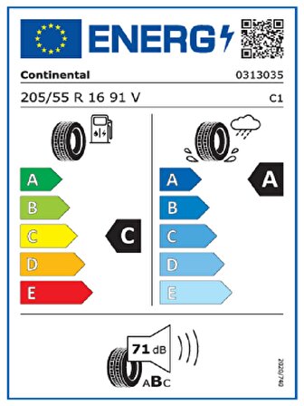 CONTINENTAL 205/55R16 91V PremiumContact 7 OTO YAZ LASTİĞİ (ÜRETİM YILI: 2024)