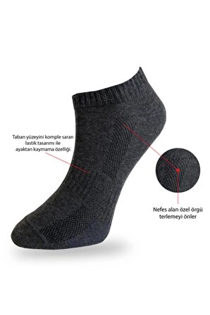 12 Çift Kısa Bilek Boy Erkek Spor Patik Çorap Asorti Renk Ve Desen Erkek Patik Likra Çorap