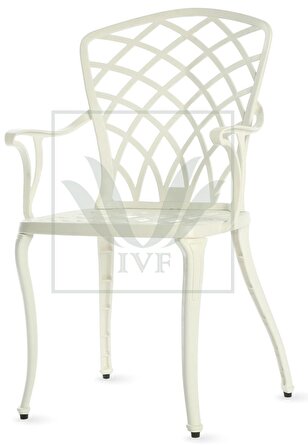 Ferforje Görünümlü Masa ve Sandalye, Bahçe, Balkon ve Dış Mekanda Kullanılabilir, 2 Yıl Garantili, 150 KG Taşıma Kapasiteli, Plastik Yuvarlak Beyaz Masa ve Sandalye Takımı
