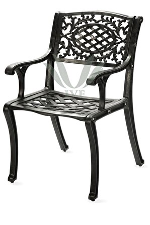 Ceritti Ferforje Görünümlü Plastik Siyah Masa ve Sandalye, Bahçe, Balkon ve Dış Mekanda Kullanılabilir, 2 Yıl Garantili, 150KG Taşıma Kapasiteli, Plastik Kare Masa ve Sandalye Takımı