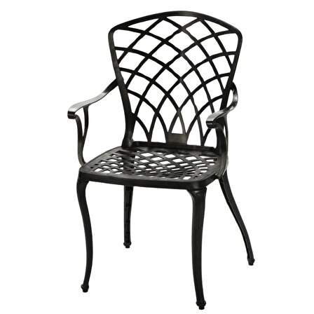 Ceritti Ferforje Görünümlü Masa ve Sandalye, Bahçe, Balkon ve Dış Mekanda Kullanılabilir, 2 Yıl Garantili, 150 kg Taşıma Kapasiteli, Plastik Kare Masa ve Sandalye Takımı