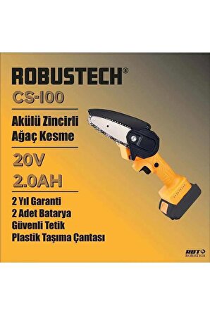 Robustech Cs-100 Akülü Zincirli Ağaç Kesme