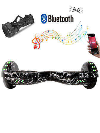CityMate Elektrikli Kaykay Full Ledli Hoverboard D-02 Bluetooth Hoparlörlü 6.5 Inch Desenli Çanta Hediye