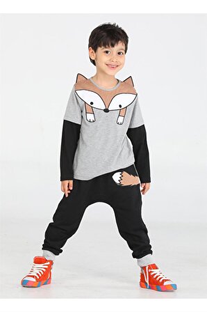 Tilki Baggy Erkek Çocuk Pantolon + T-shirt Takım