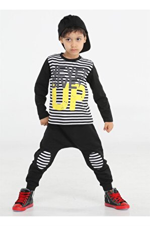 Up Çizgili Erkek Çocuk Pantolon + T-shirt Takım