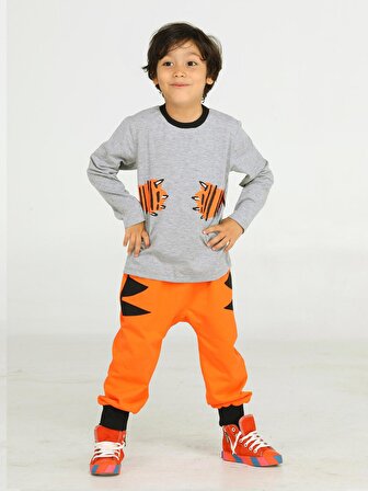 Tiger Paws Turuncu Pantolon+T-shirt Takım