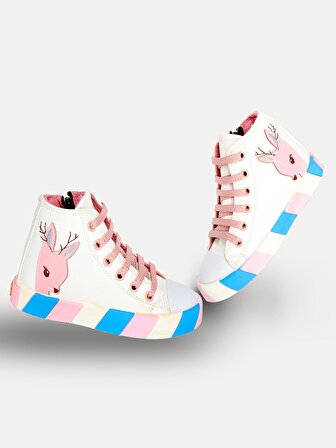 Ceylan Beyaz Ortopedik Destekli Kız Çocuk Sneakers
