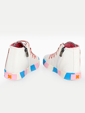 Ceylan Beyaz Ortopedik Destekli Kız Çocuk Sneakers