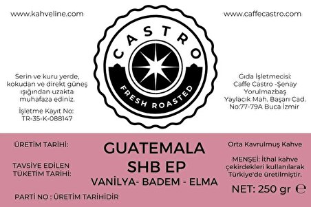 Castro Guatemala SHB EP Kahve 1000 Gr. (4x250 Gr)