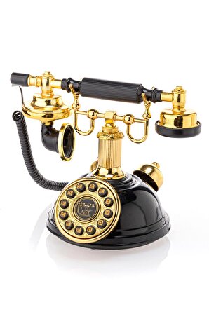 Kubbe Siyah Altın Klasik Telefon