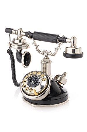 Anna Bell Villa Stork Siyah Gümüş Çevirmeli  Telefon
