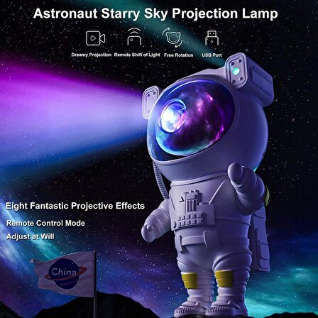 CoolToolls Yıldız Projektörü Galaksi Gece Işığı, Astronot Yıldız Nebula, Zamanlayıcılı