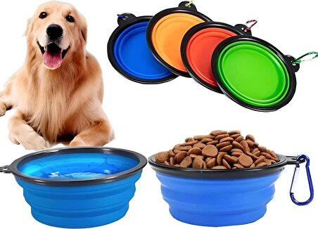 CoolToolls Katlanabilir Kedi Köpek Mama-Su Kabı, Evcil Hayvan Mama-Su Kabı