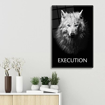 Cam Tablo | Motivasyon Serisi | Wolf - Execution | 40cm x 60cm