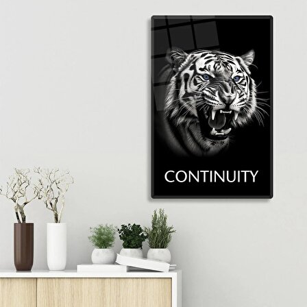 Cam Tablo | Motivasyon Serisi | Tiger - Continuity | 40cm x 60cm
