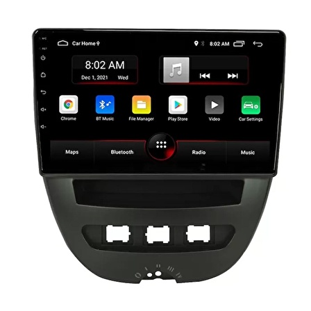 Citroen C1 Android Multimedya Sistemi (2005-2014) 2 GB Ram 16 GB Hafıza 4 Çekirdek İphone CarPlay Android Auto Navibox