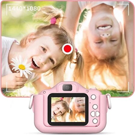 Mini Eğitici Çocuk Fotoğraf Makinesi Kılıflı Kamera Çocuklar İçin Dijital Fotoğraf ve Oyun Makinesi