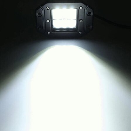 Off Road Led Projektör Çalışma Sis Lambası Gömme Beyaz 6 Ledlli
