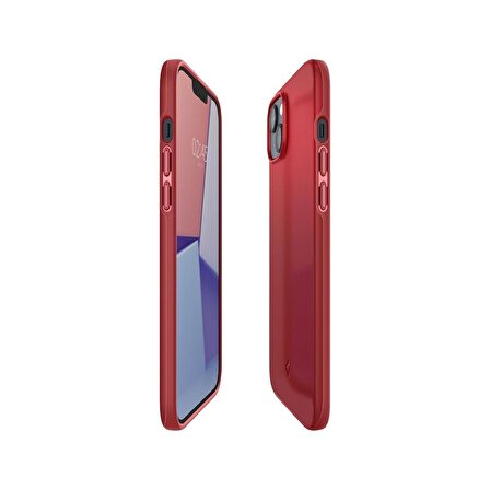 (KUTU HASARLI SIFIR ÜRÜN) Spigen Apple iPhone 14 / iPhone 13 Kılıf Thin Fit Red