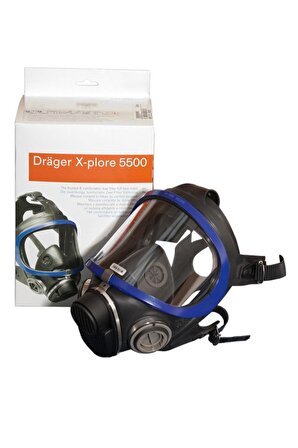 Drager X-Plore 5500 Epdm/Pc Tam Yüz Maskesi Mavi Renk