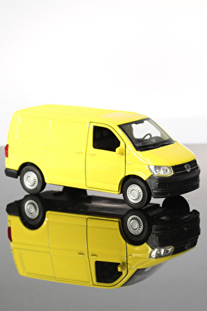 Volkswagen Transporter T6 Van Sarı Çek Bırak Metal Model Oyuncak Araba 12 cm