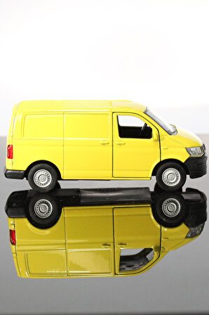 Volkswagen Transporter T6 Van Sarı Çek Bırak Metal Model Oyuncak Araba 12 cm