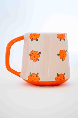 Renkli ve Çiçekli Kupa/El Yapımı ve Özel Tasarım Kahve Bardağı/Çiçekli Hediyelik Kupa Takımı