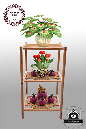 Çiçek Standı 6 - Çiçeklik -saksılık- Çiçek Rafı - Balkon Bahçe Düzenleme