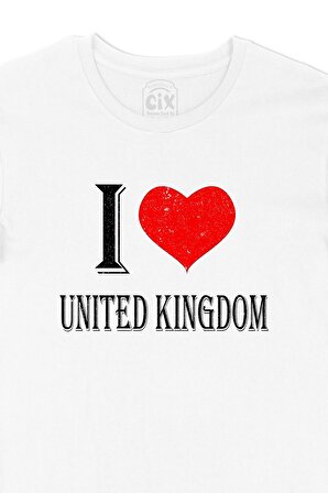 I Love United Kingdom Tişört