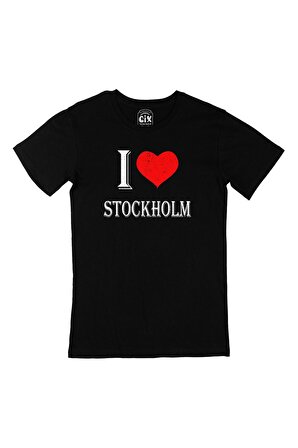 I Love Stockholm Siyah Tişört