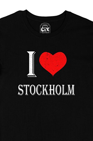 I Love Stockholm Siyah Tişört