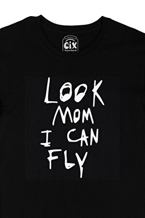 Look Mum I Can Fly Travis Scott Siyah Tişört