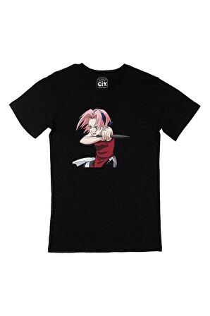 Naruto Sakura Haruno Siyah Tişört