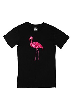 Polygon Flamingo Siyah Tişört