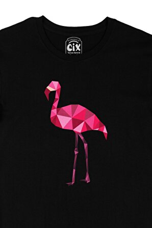 Polygon Flamingo Siyah Tişört