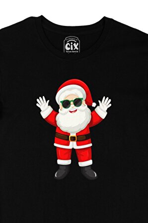 Mutlu Santa Claus Yılbaşı Siyah Tişört