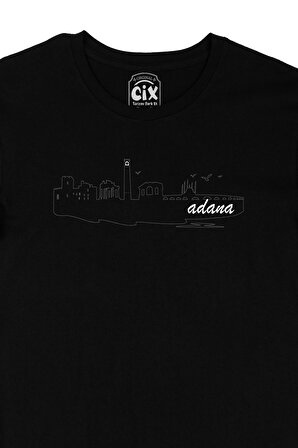 Adana Çizimli Siyah Tişört
