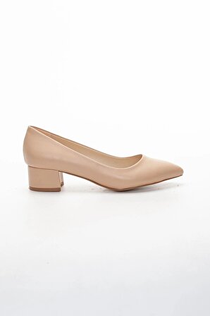 Nut Renk Kadın Klasik Topuklu Ayakkabı 5'cm Topuk