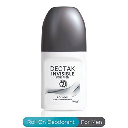 Deotak Invisible Antiperspirant Ter Önleyici Leke Yapmayan Erkek Roll-On Deodorant 35 ml