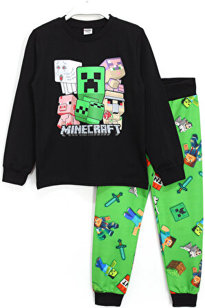 Minecraft 3d Baskılı Erkek Çocuk Alt Üst Pijama Takımı