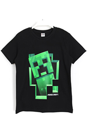 Minecraft Creeper Baskılı Erkek Çocuk Tişört