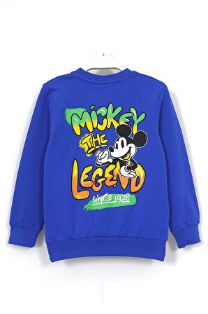 The Mickey Legend Baskılı Erkek Çocuk Eşofman Takımı 3-9 Yaş Saks Gri