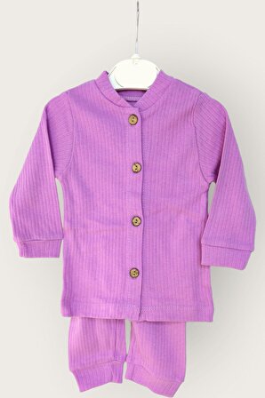 Düğmeli Unisex Bebek Pijama Takımı