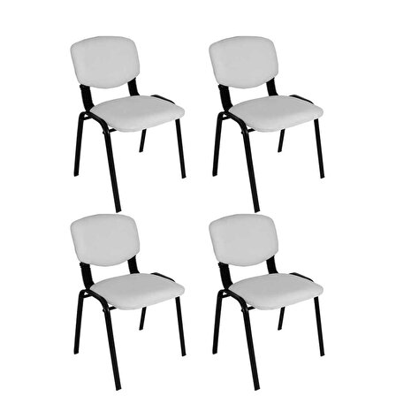Form Ofis ve Toplantı Sandalyesi (4 Adet) - Beyaz