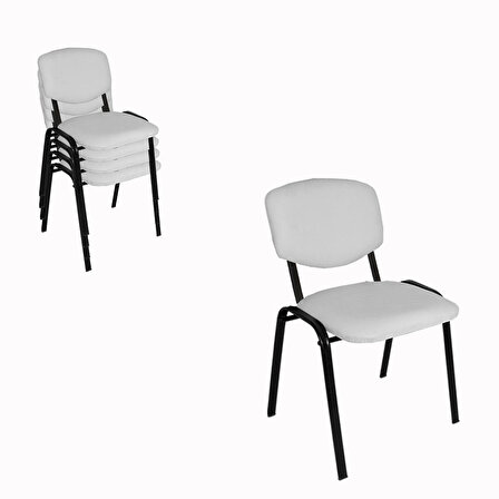 Üst Üste Konan Mutfak ve Balkon Sandalyesi (4 Adet) - Beyaz